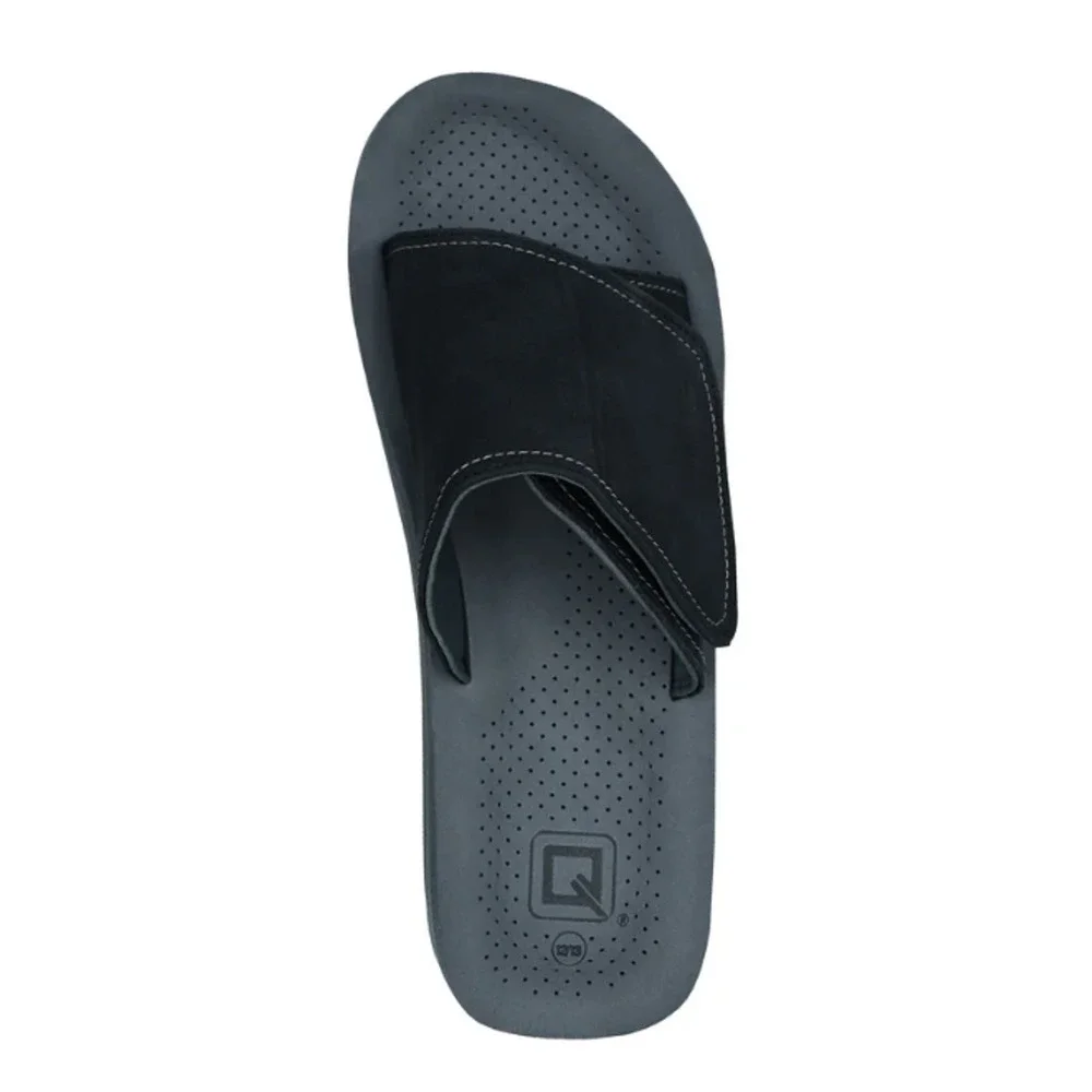 QWAVE Men's Size 10.5 Perforated Comfort Footbed Comfort Slide Charcoal Grey New